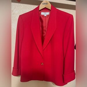 Tahari Women's Vibrant Red Suit Jacket